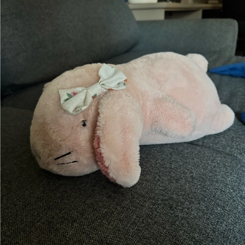 Pink Plush Bunny with Bow - Picture 3 of 4